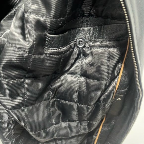 St. John's Bay Black Leather Bomber Jacket Genuine Leather Full Zip Pockets XXL - Picture 9 of 10